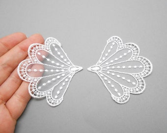 Appliques for lingerie, white tulle, white appliques