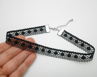 Choker en dentelle noire, lingerie noire, cadeau de noël