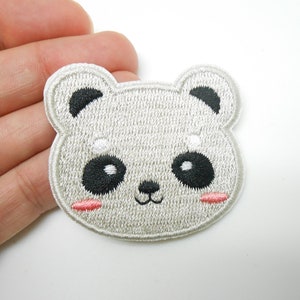 Ecusson panda, écusson thermocollant, cacher un trou, patch panda, customisation