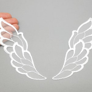 Appliques for lingerie, white tulle, white appliques