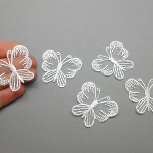 5 papillons en tulle brodé à coudre, customisation, mariage, diy, journal créatif, scrapbooking