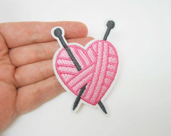 Heart pin badge, iron-on patch, hide a hole, heart patch, customization