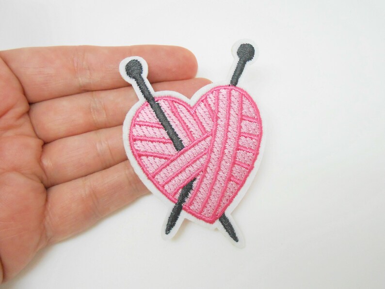 Heart pin badge, iron-on patch, hide a hole, heart patch, customization image 1