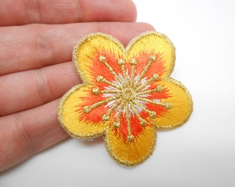 Yellow flower patch, iron-on patch, hide a hole, flower patch, customization