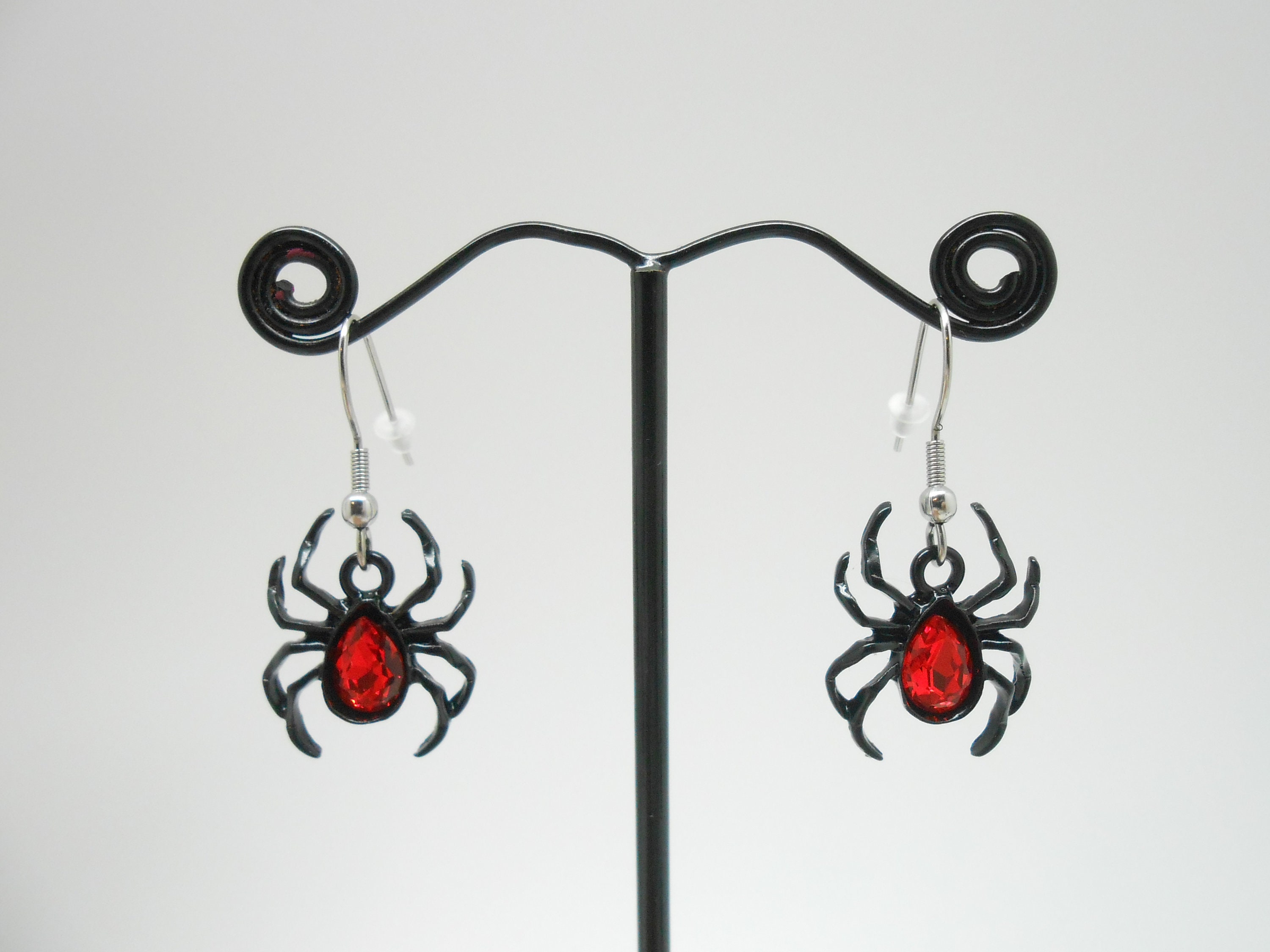 Boucles D'oreilles Araignée Halloween - Grand Modèle Perle Noire - Style Gothique/punk - Pour Femmes, Filles - Alliage - 12