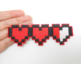 Heart iron-on patch, hide a hole, patch, customization