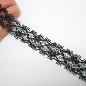 1 mètre de ruban en dentelle noire, ruban noir, ruban fantaisie