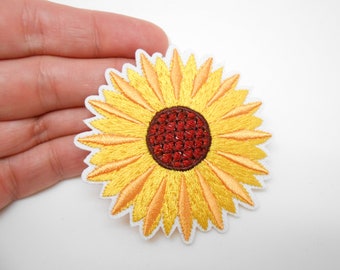 Sunflower iron-on patch, hide a hole, sunflower patch, customization, flower patch