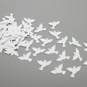 50 petites colombes en papier épais, colombes scrapbooking, confettis colombes, embellissements, confettis, mariage, colombe mariage