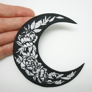 Moon patch, iron-on patch, hide a hole, black moon patch, customization