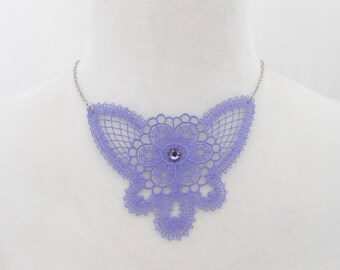 lace necklace with stainless steel chain