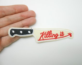 Knife heat-adhesive patch, hide a hole, knife patch, Halloween customization