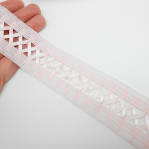 Ruban rose de 3,7 cm, ruban fantaisie, mercerie, ruban couture