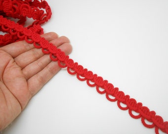 Galon de passementerie rouge, passementerie française, mercerie