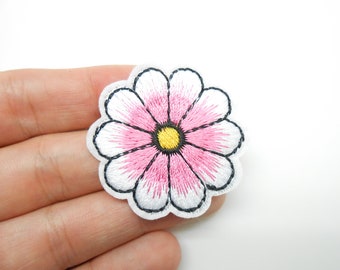 Pink flower crest, heat-adhesive badge, hide a hole, flower patch, customization