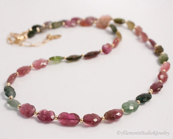 Tourmaline and 14K Gold Fill Necklace