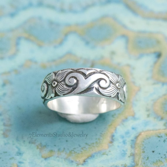 Ocean Wave Silver Ring, Sterling Ring for Men and Women, Kai Ring
