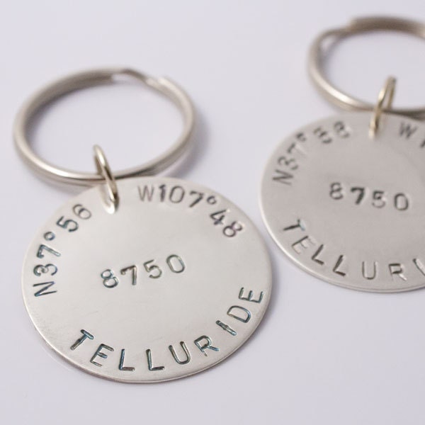 Telluride Keychain, Personalized Sterling Keychain, Custom Key Fob
