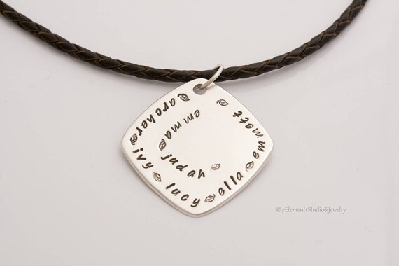 Grandmother's Necklace, Mother's Necklace, Personalized Sterling Silver Pendant