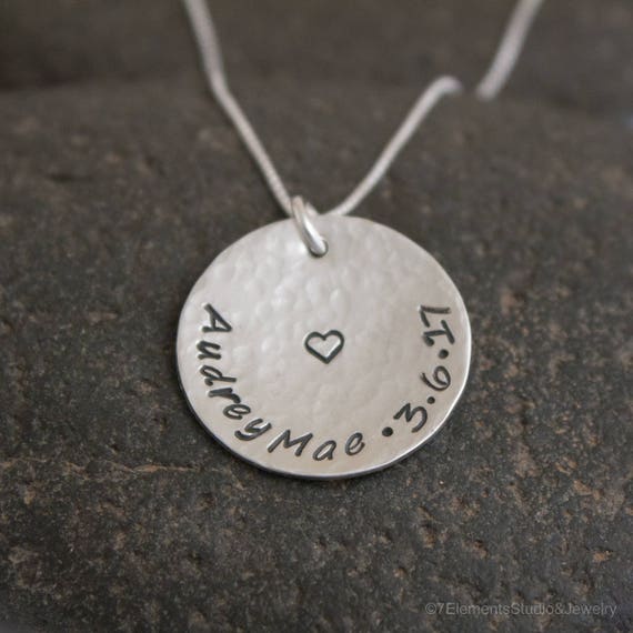Hand Stamped Sterling Silver Charm or Necklace, Mother's Necklace or Charm