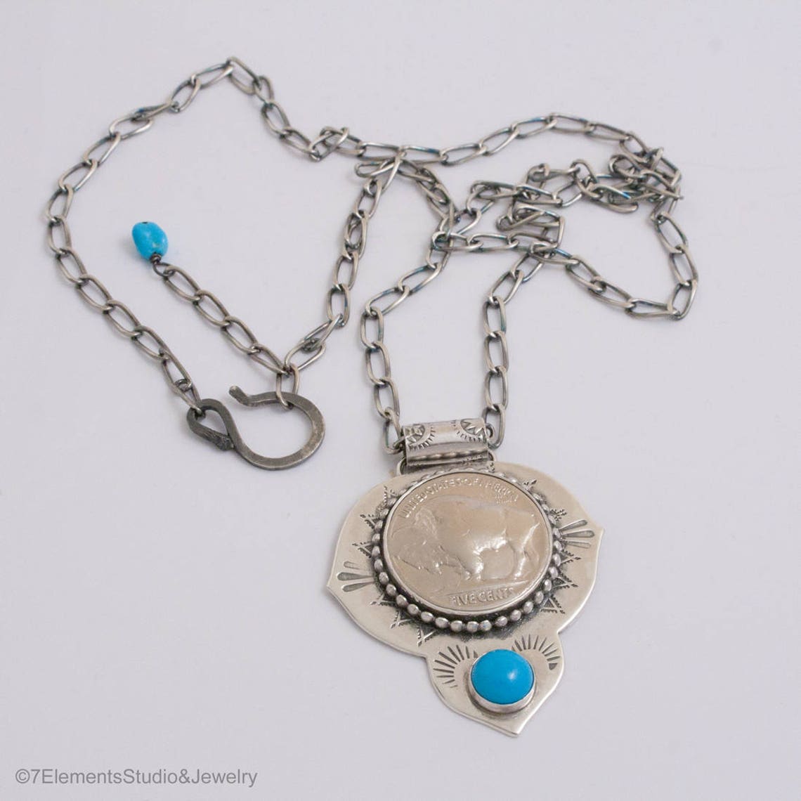 Buffalo Gal Necklace Sterling Silver Buffalo Nickel Necklace Etsy