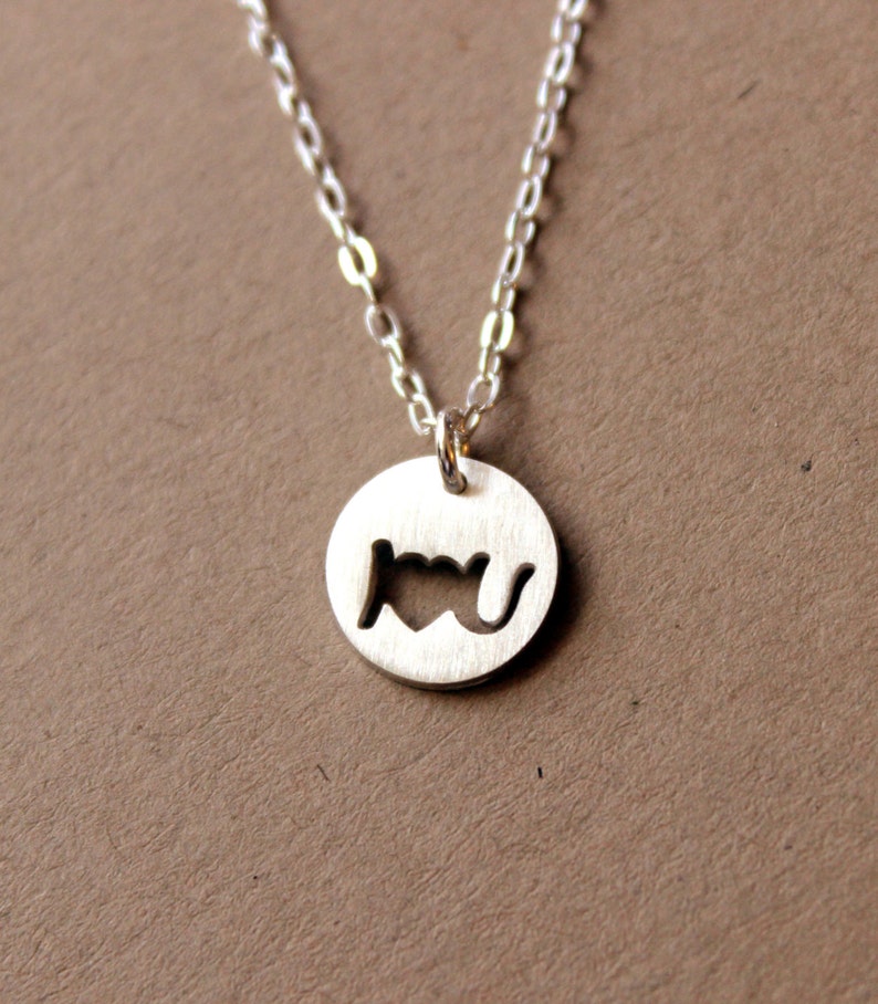 Silver Necklace Sterling Silver Necklace Handmade Tiny I LOVE YOU Necklace LOVE Jewelry Handcrafted Silver Jewelry