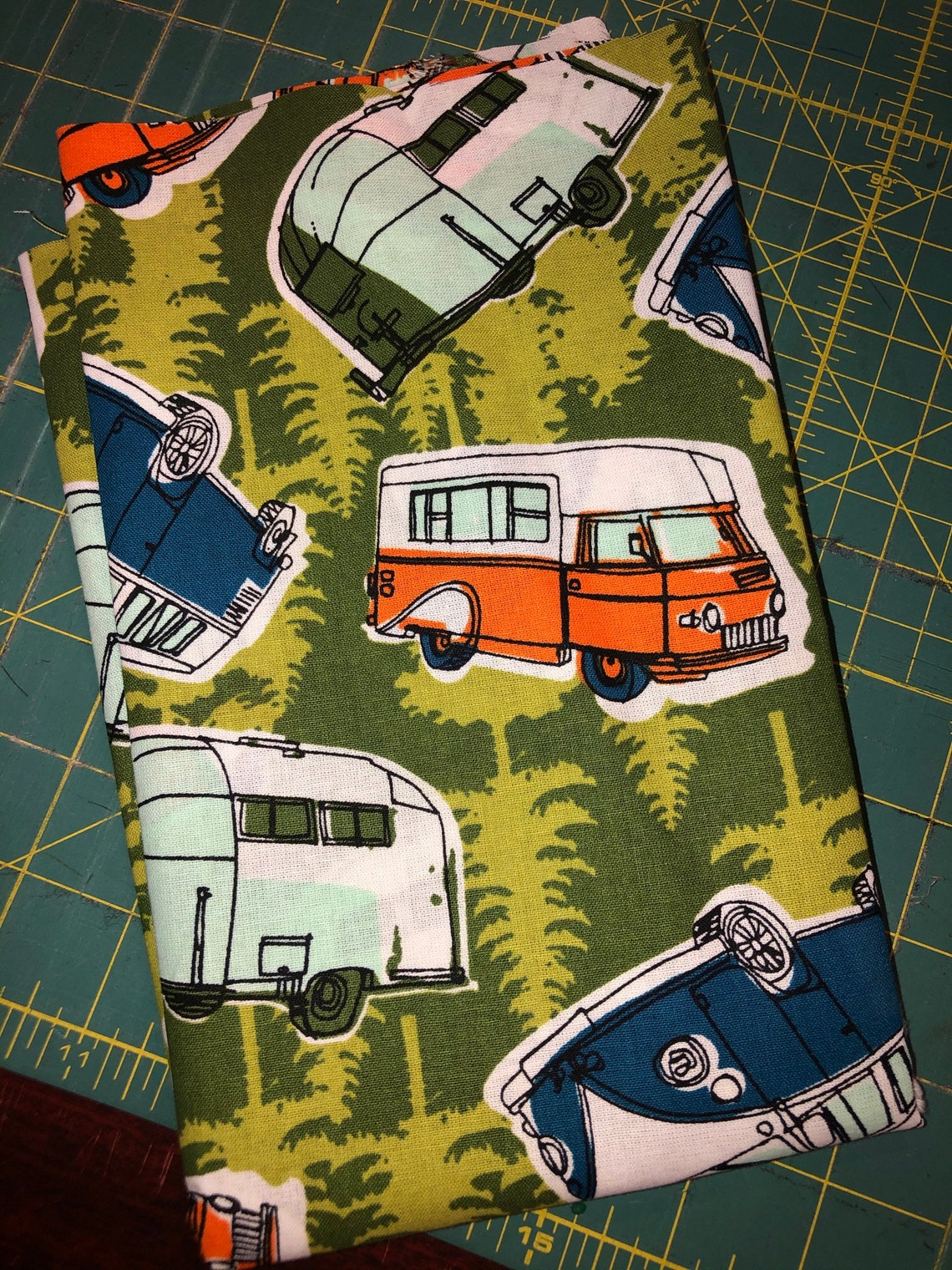 VW Bus Inspired Cotton Fabric Tote Made to Order Etsy