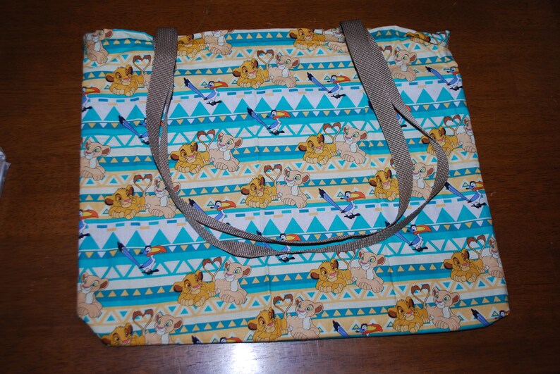 Lion King Simba /& Nala Heart Tails Cotton Fabric Bag