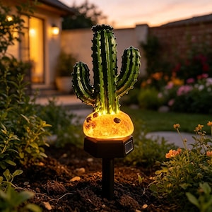Cactus Solar Lights - Etsy