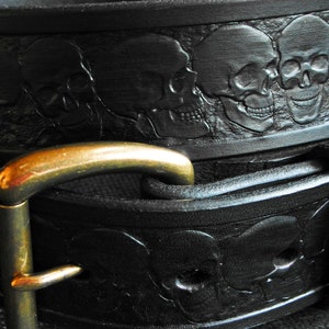 Skull Belt, Designer Cool Skull Belt, Leather Biker Belt, Genuine Leather Belt