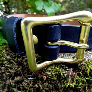 Classic Black Leather Belt, Plain Black Leather Belt, Black Leather Belt 1 1/4 inch, Mens Leather Dress Belt