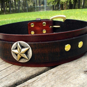 Large leather dog collar 2 inch wide, Heavy Duty Collar, Great Dane Collar, Mastiff Dog Collar