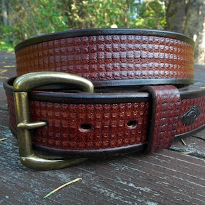 Crocodile print belt, Leather belt embossed crocodile