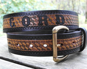 Personalized Leather Belt, Engraved Leather Name Belt, Custom Leather Belt, Handmade Leather Belt, Father's Day