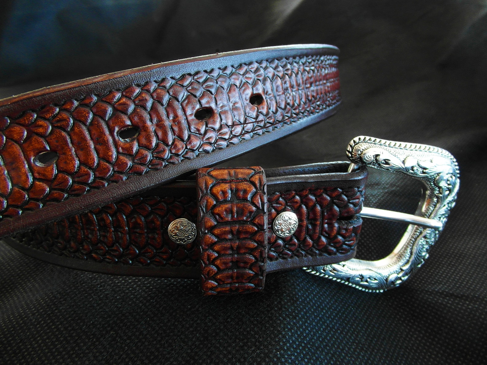 Ladies Western Snakeskin Belt Snake Print Belt Etsy