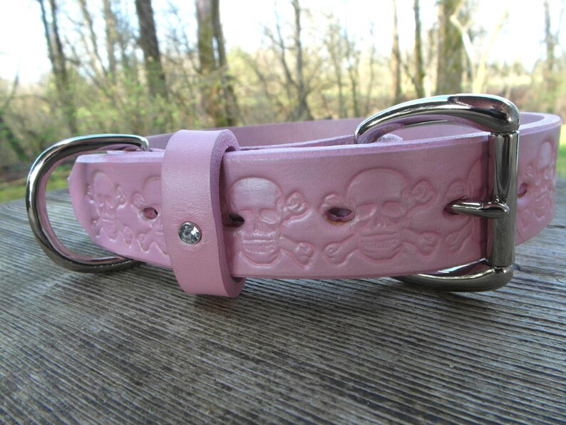 Pink Leather Dog Collar Girl Dog Collar Pink Leather Collar Etsy