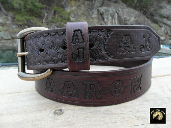 Personalized Leather Belts, Custom Name Belt