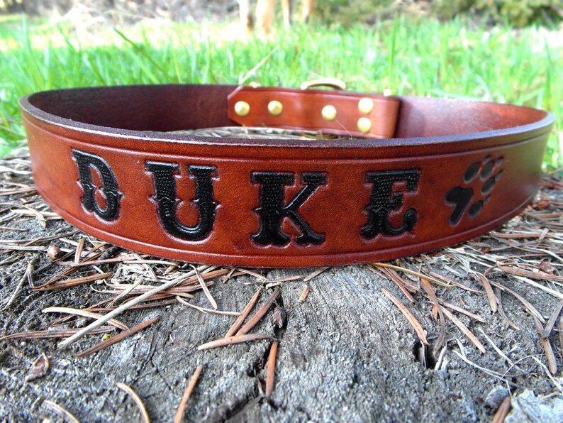 Leather Name Dog Collar Custom Engraved Dog Collar Etsy Canada