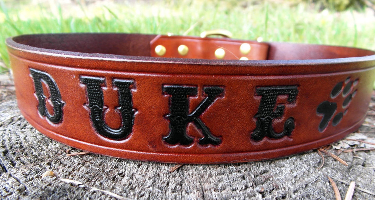 Leather Name Dog Collar Custom Engraved Dog Collar Etsy
