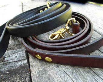 Leather Leash, Leather Lead, Dog Leash, Pet Leash, can be dyed to match any collar.