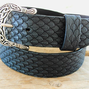 Dragon Scale Belt, Tooled Leather Belt With Dragon Scale Pattern ...