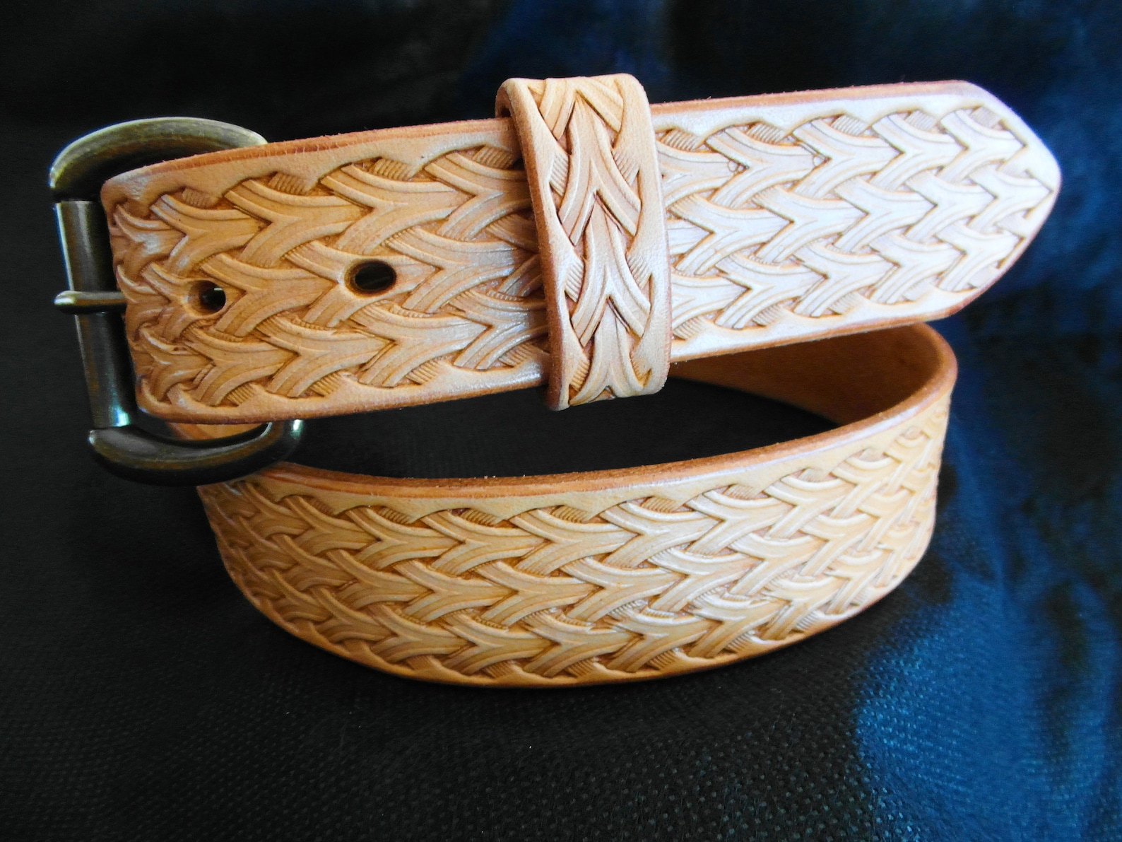 Western Cowboy Belt Custom Basket Weave Belt Cowboy Belt Etsy