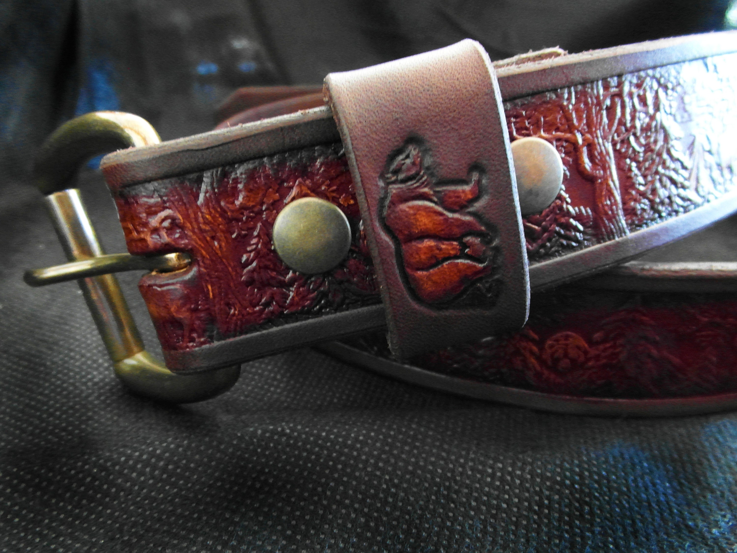 woodland leather belt