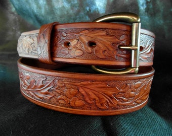 Personalized Leather Western Belt, Tooled western belt, cowboy leather belt, Mens Leather belt, mens western belt, mexican leather belt