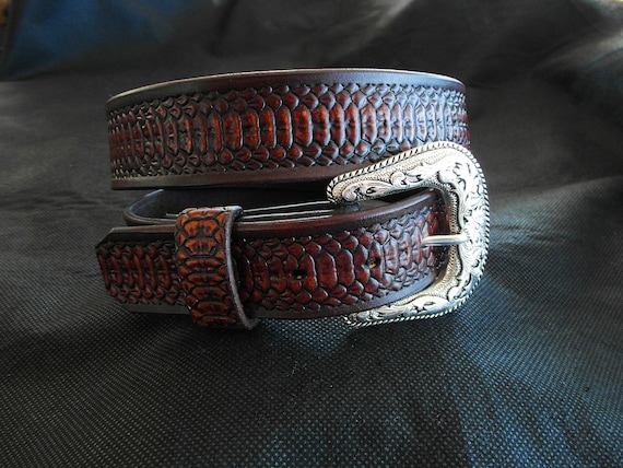 Ladies Western Snakeskin Belt, Snake Print Belt - Etsy