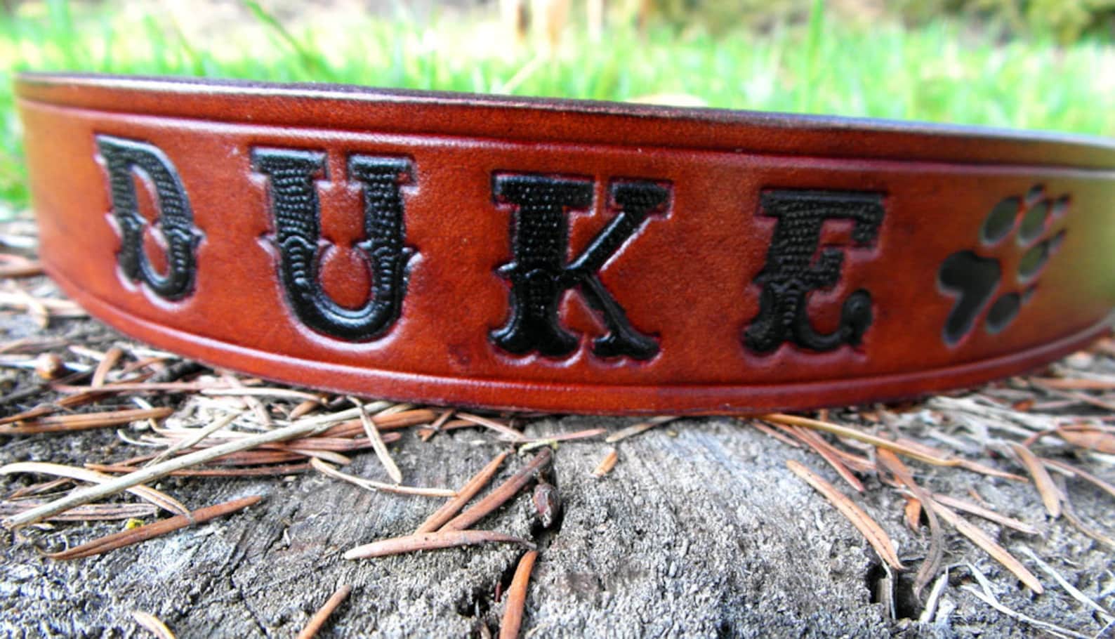 Leather Name Dog Collar Custom Engraved Dog Collar Etsy
