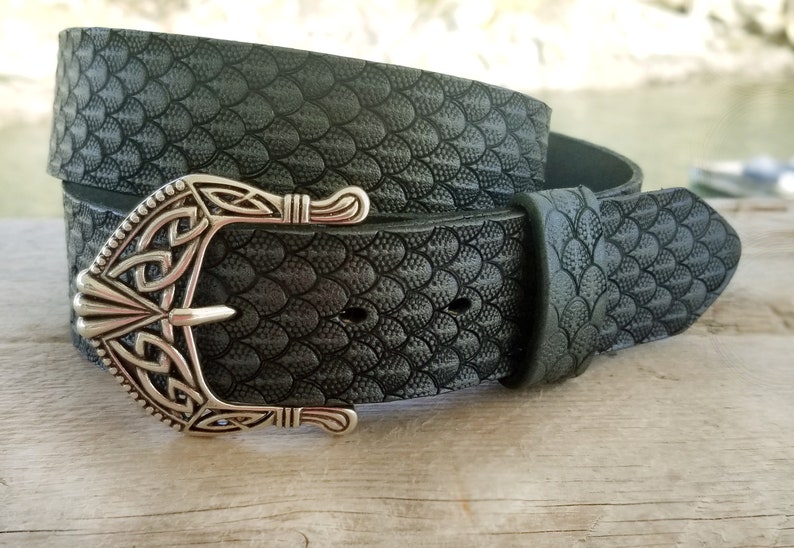 Ladies Emerald Green Dragon Hide Belt Handmade Leather Belt - Etsy