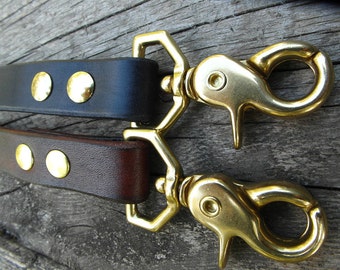 Stylish Leather Dog Leash - Matching Collar Colors