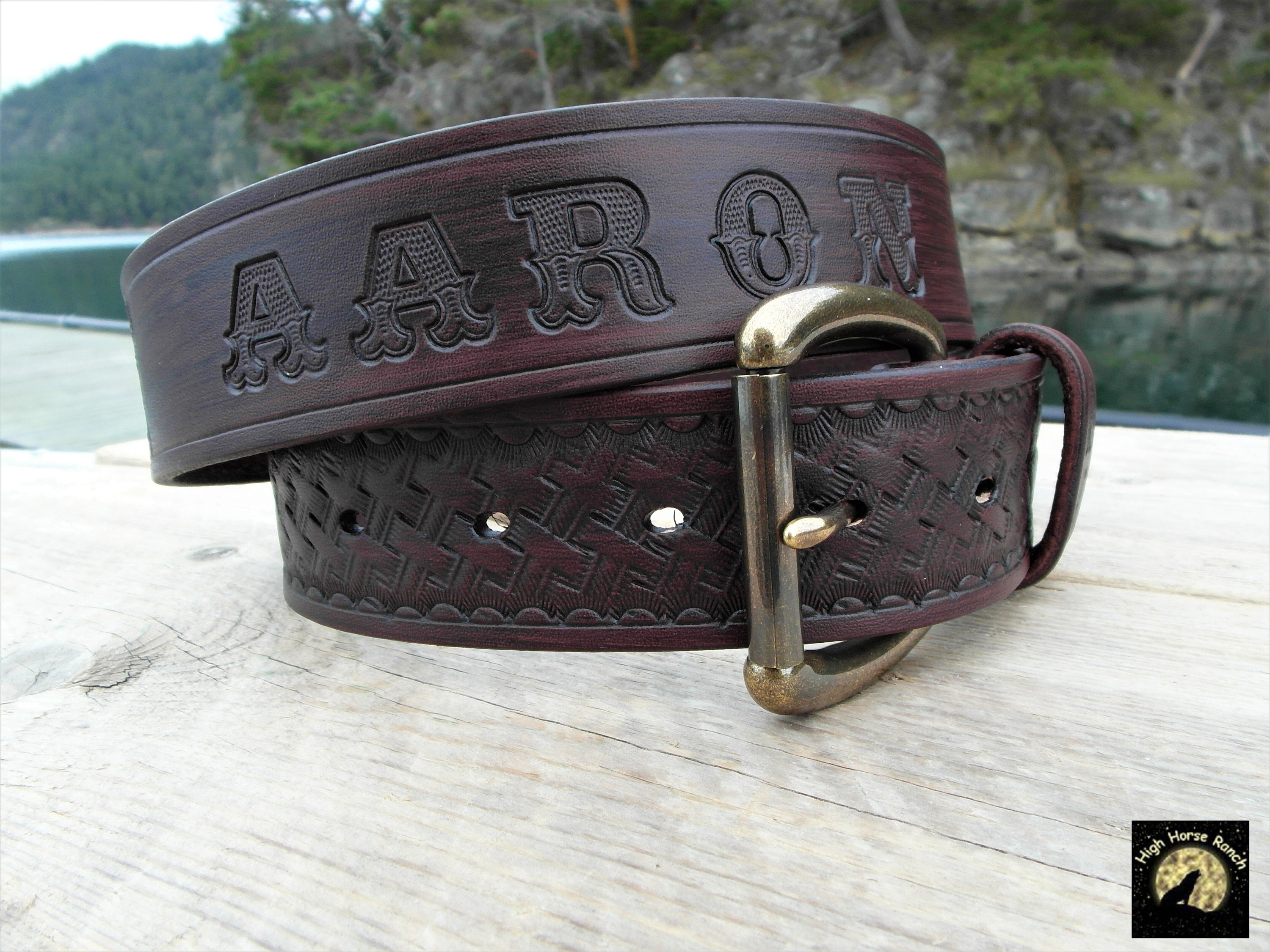 Custom Engraved Handmade Leather Name Belt Personalized | Etsy