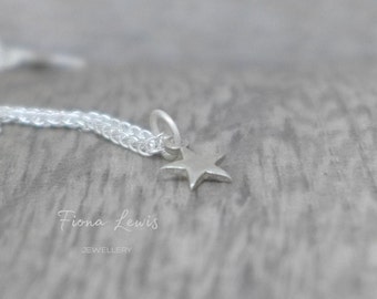 Star - tiny, delicate sterling silver pendant necklace, pretty little pendant Fiona Lewis handmade UK perfect gift, constellations, sky